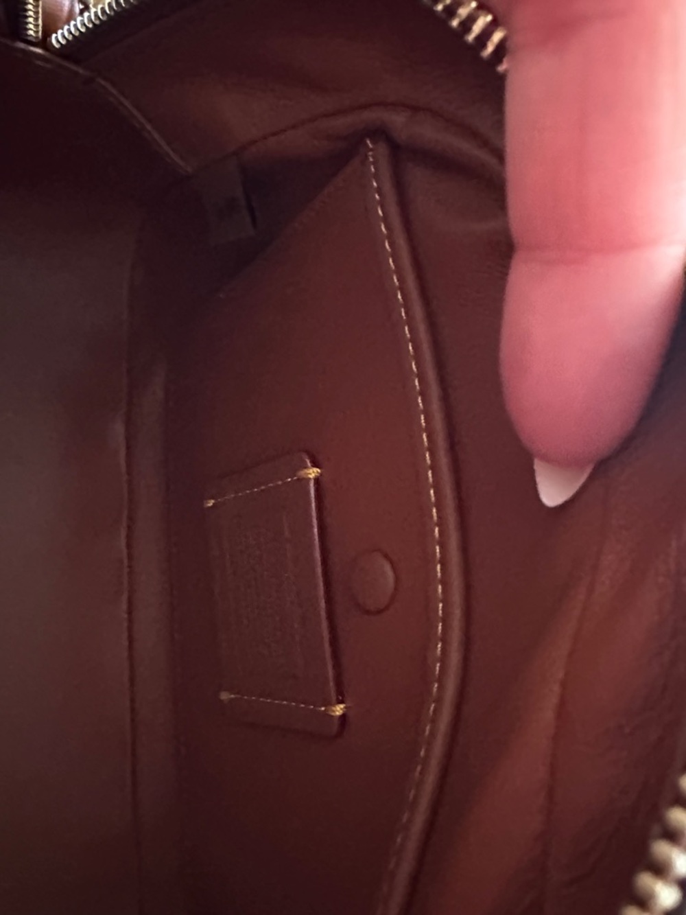 Coach Borough Bowling Bag in color Saddle with Gold Hardware - Picture 7 of 9